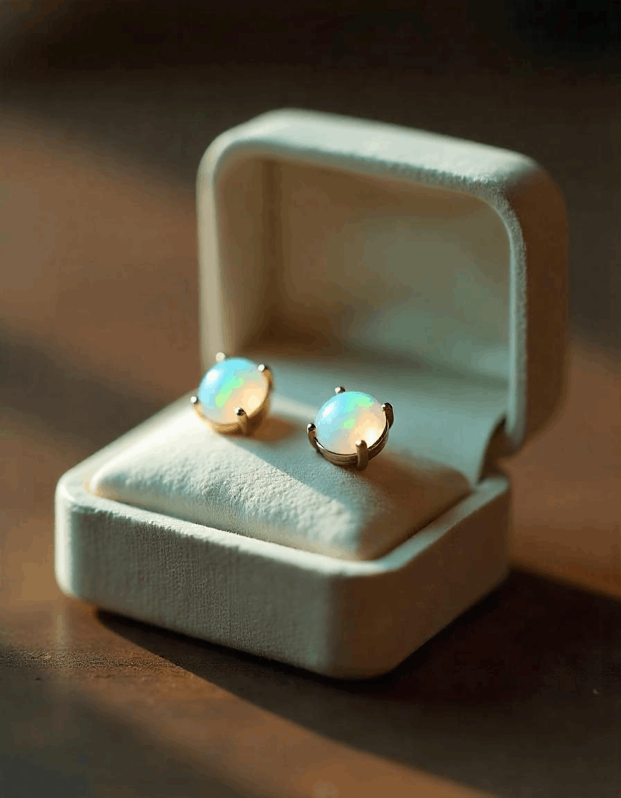 Opal stone earrings