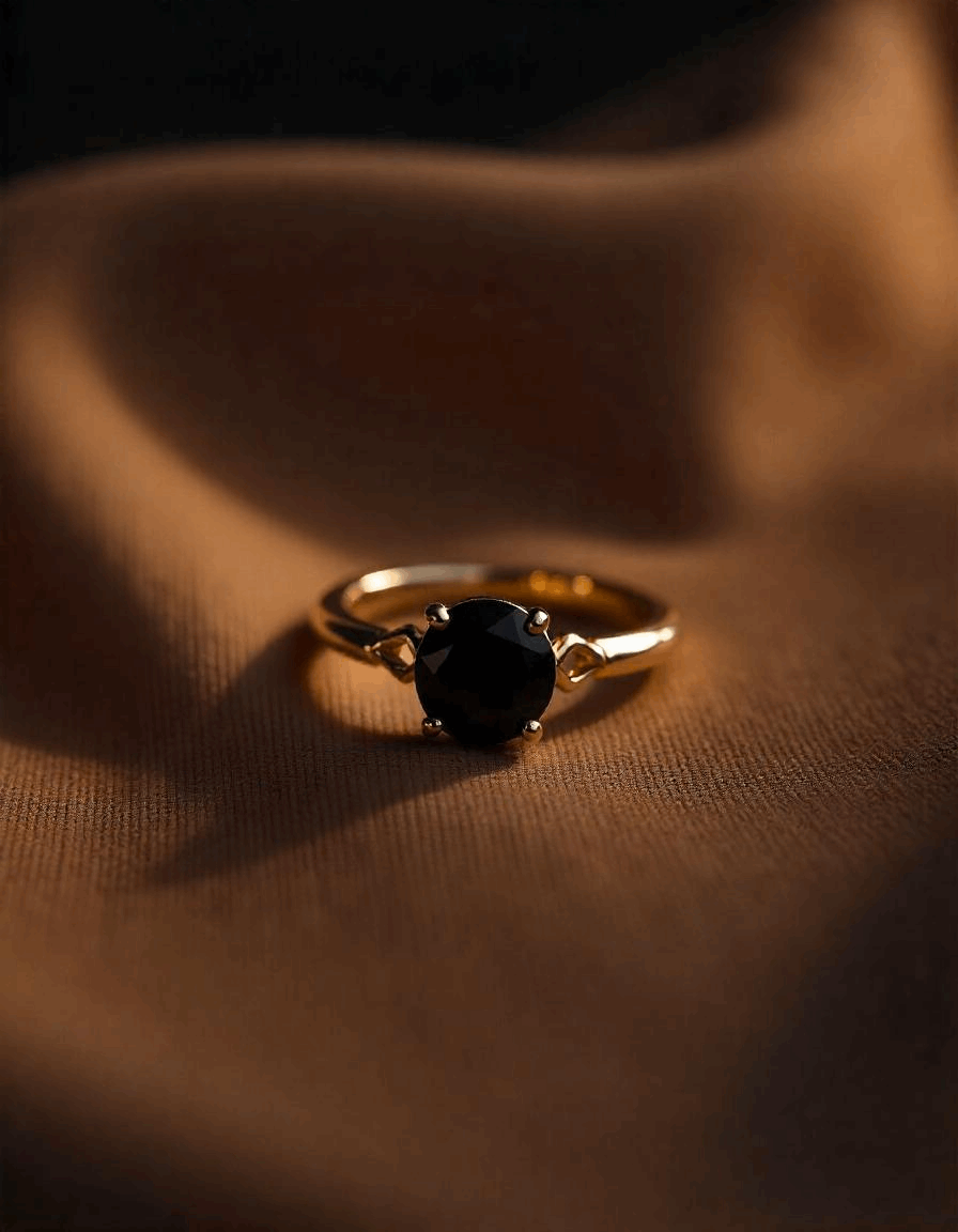 Black cats eye ring