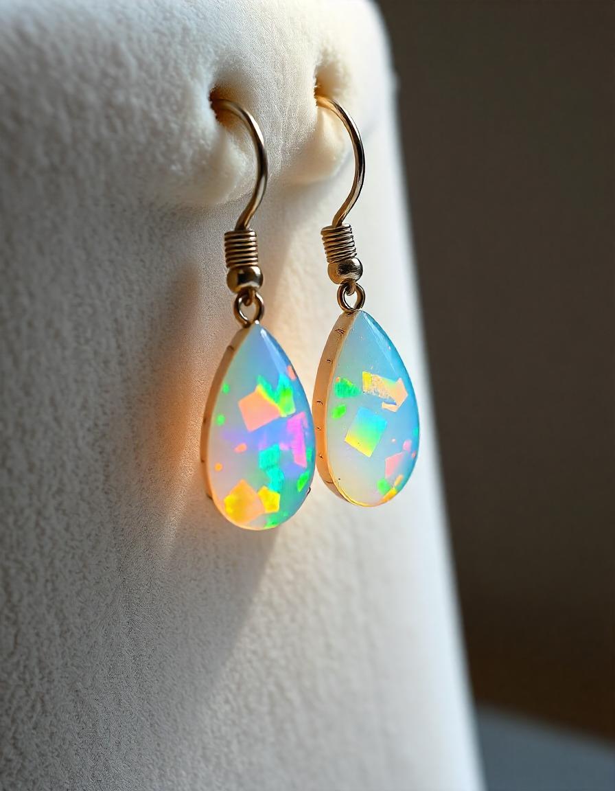 Opal stone earrings