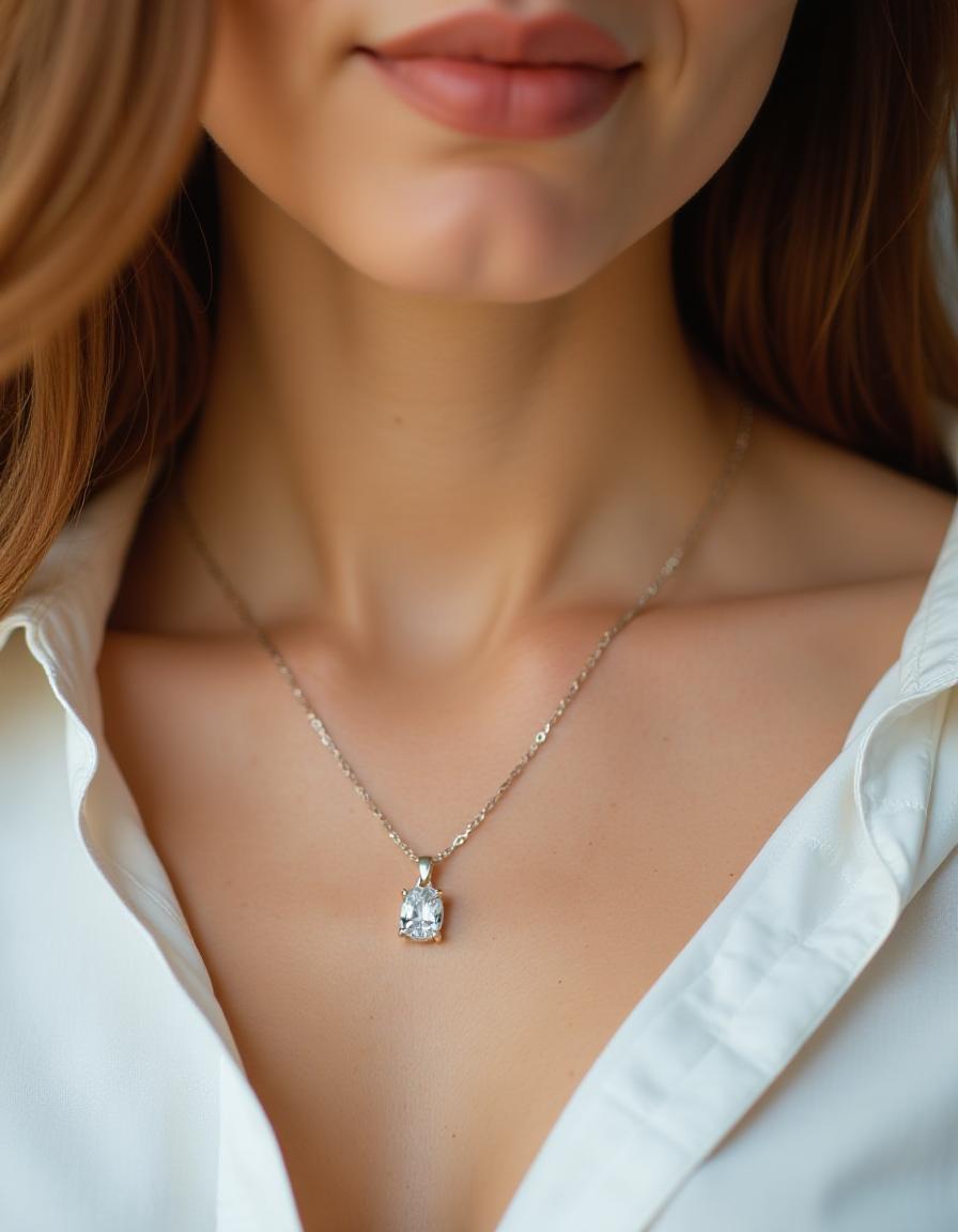 White sapphire pendant