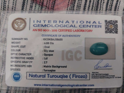 Feroza certificate | 6 carat