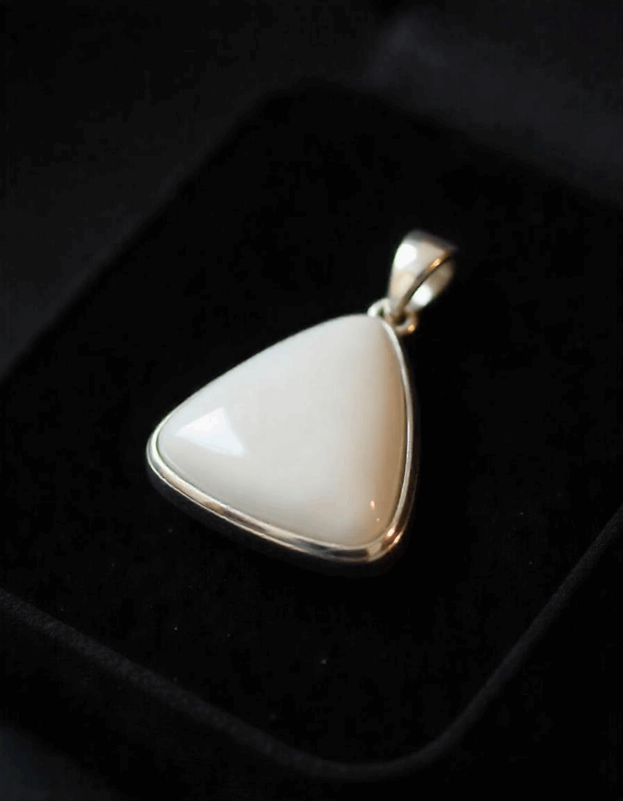 White Coral Pendant | Safed Moonga Pendant | Triangle 