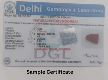 Triangle Red Coral Certificate 