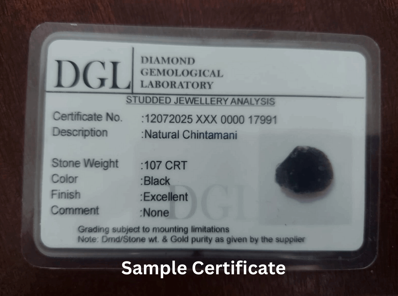 Chintamani Certificate