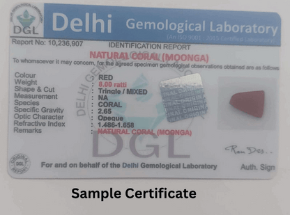 Triangle Red Coral Certificate 