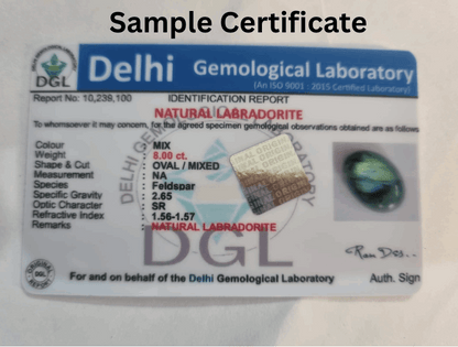 Labradorite Stone certificate | sample