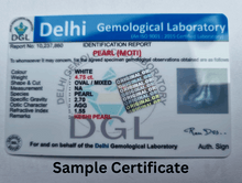 Keshi Pearl certificate
