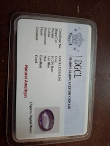 Amethyst Certificate - 10.25 Ratti
