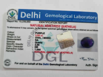 Amethyst Certificate | 3 Carat
