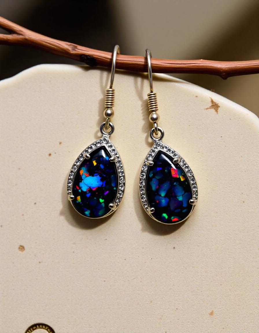 Black Opal Earrings