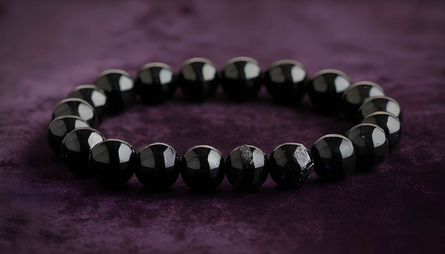 Black Tourmaline Bracelet - for protection from negative energy (Nazar)