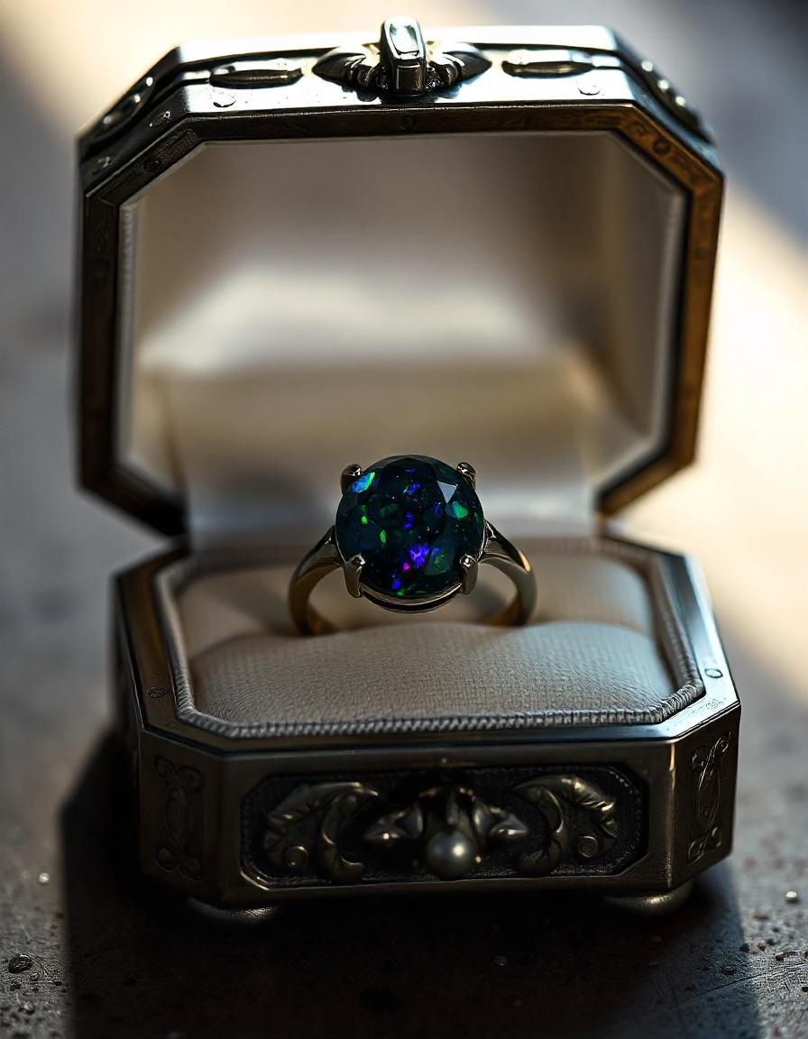 Black opal ring