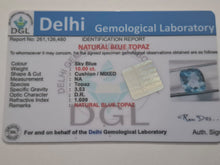 Blue Topaz Certificate