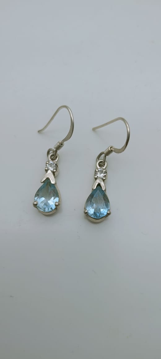 Blue Zircon Earrings