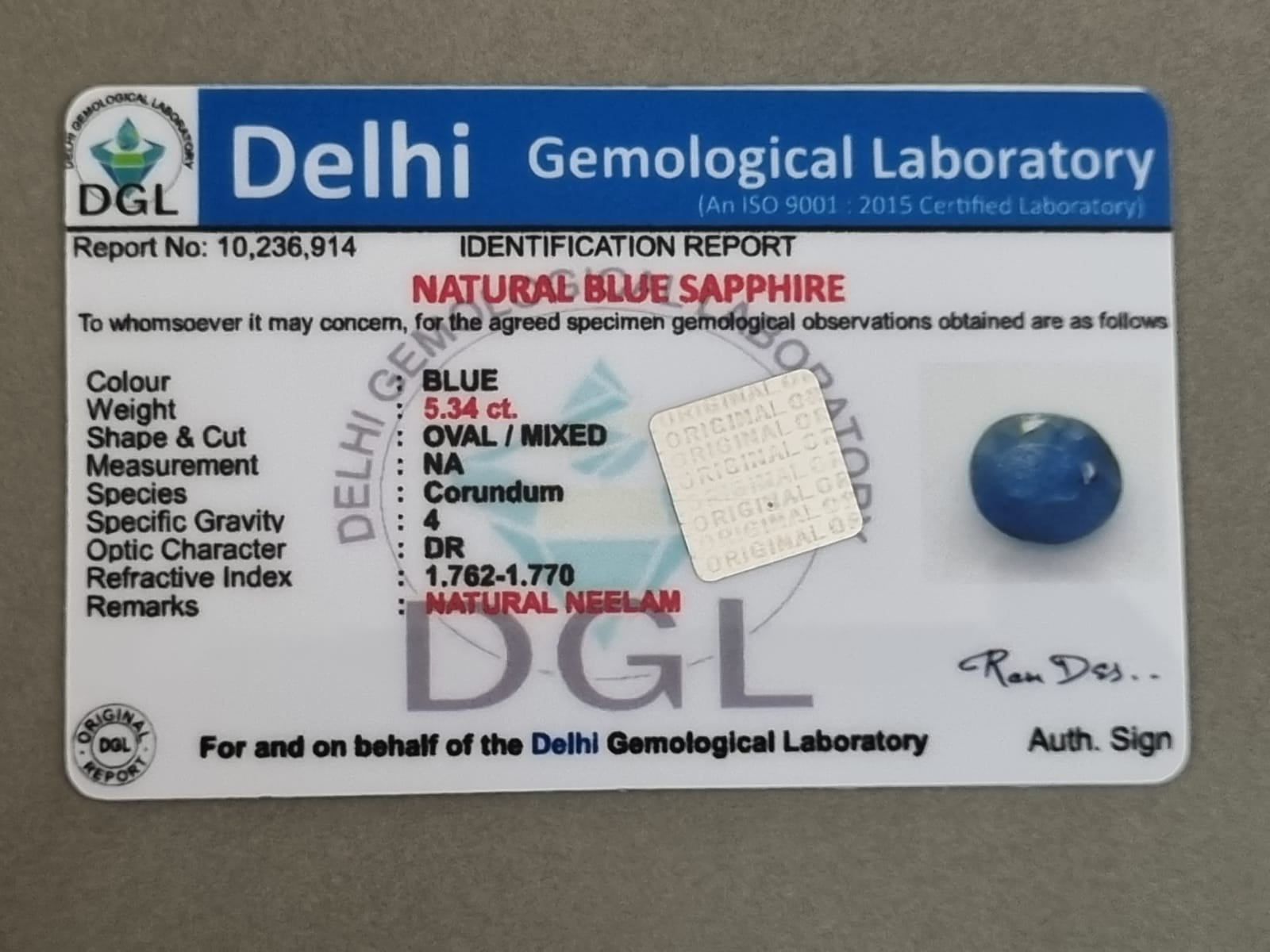 Blue Sapphire Neelam stone Bangkok ratti With