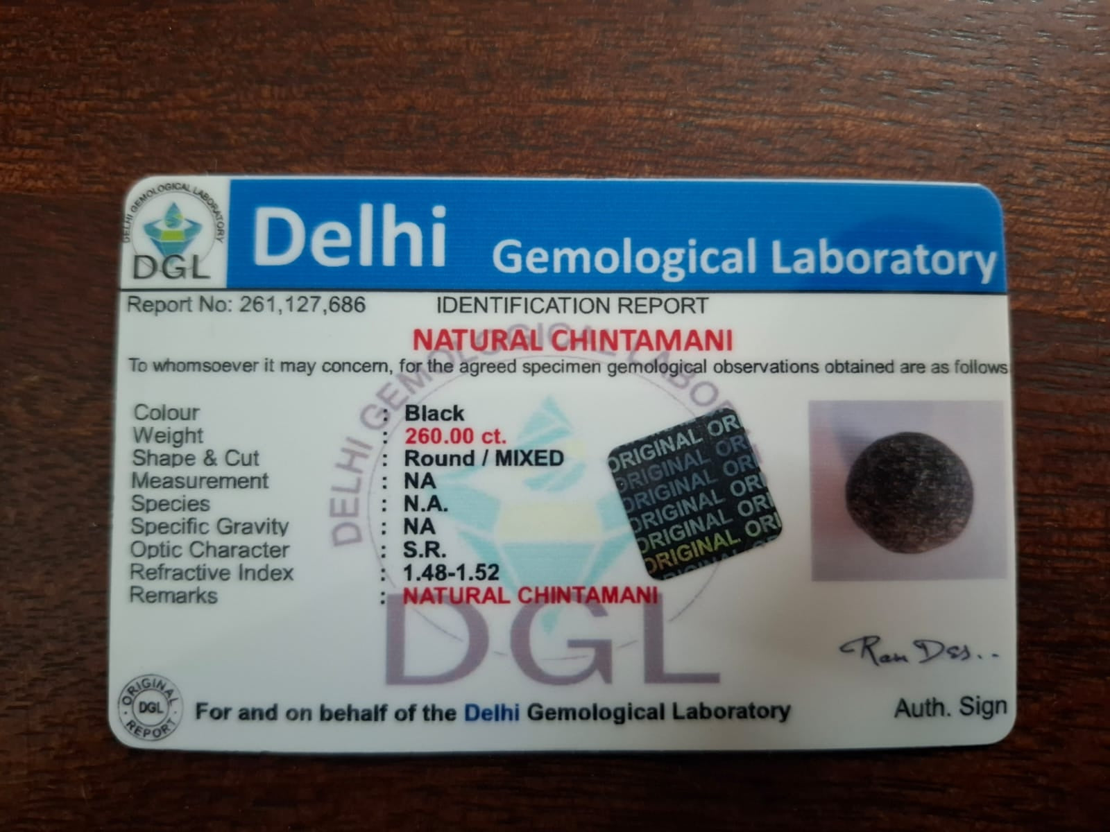 Chintamani Stone | 260 Carat certificate