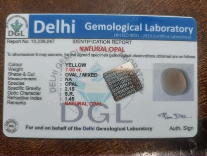 Fire Opal Stone | Ethiopian | Yellow opal | 7 Carat certificate