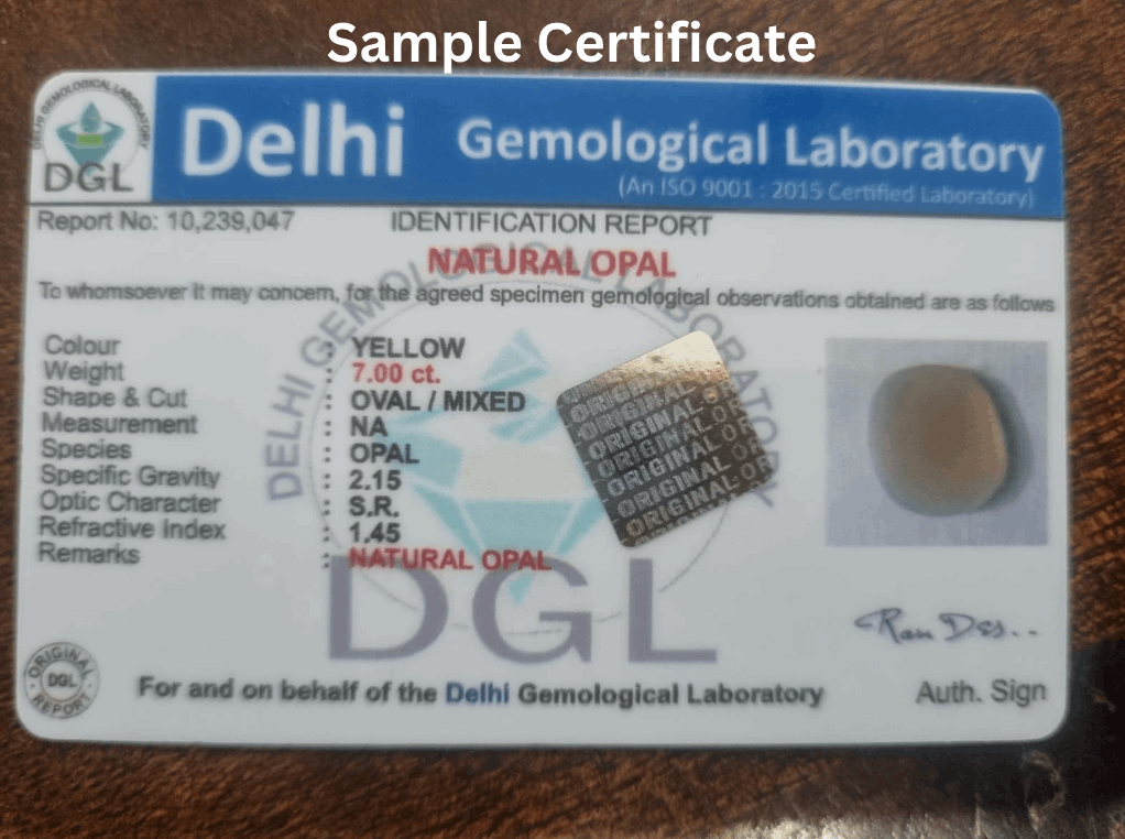 Fire Opal Stone | Ethiopian | Yellow opal | With Lab Certificate