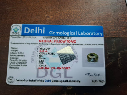 Golden Topaz Stone | 8 Carat | Certificate