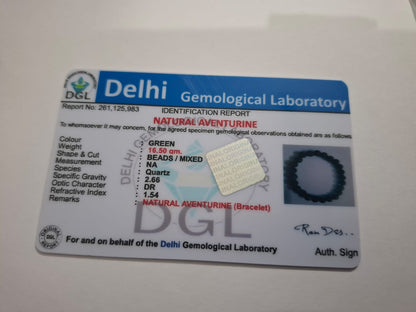 Green Aventurine Bracelet Certificate img