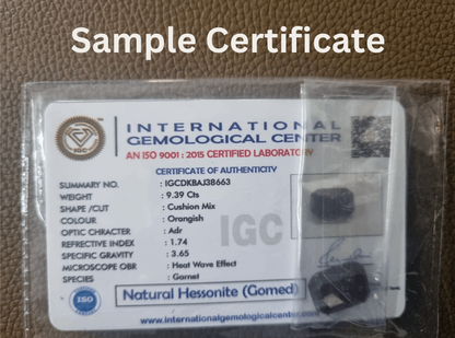 Hessonite | Gomed certificate