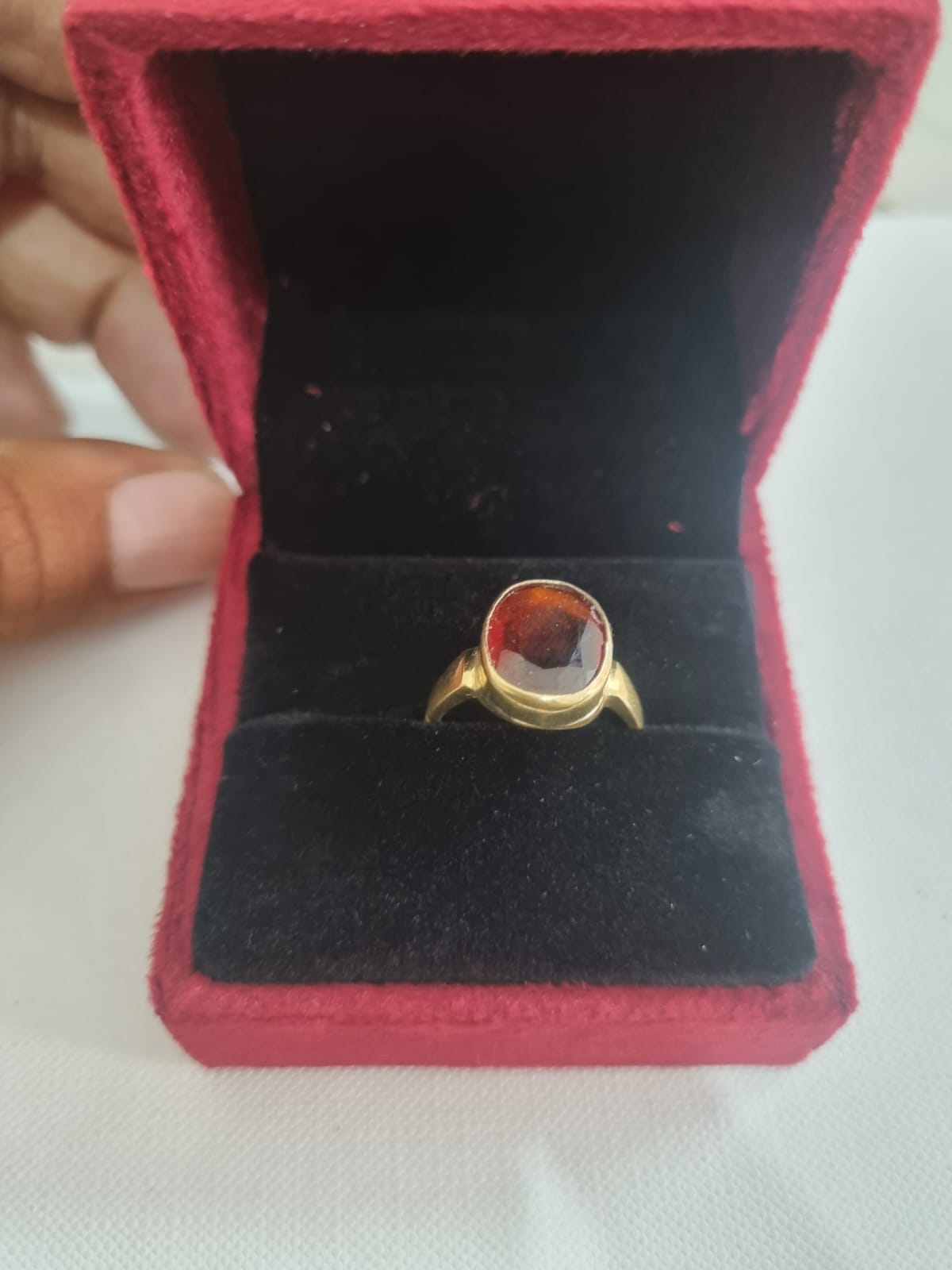 Hessonite Ring in panchdhatu