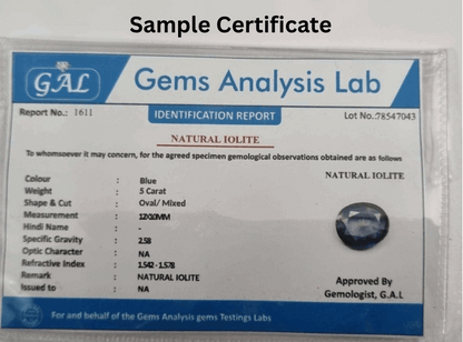 Iolite Stone | Neeli stone | Certificate