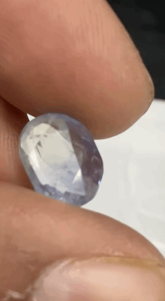 Natural 5 Carat Kashmir Blue Sapphire Neelam Stone with Lab Certificate