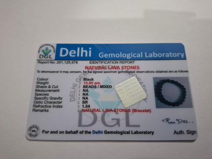 Lava Bracelet Certificate