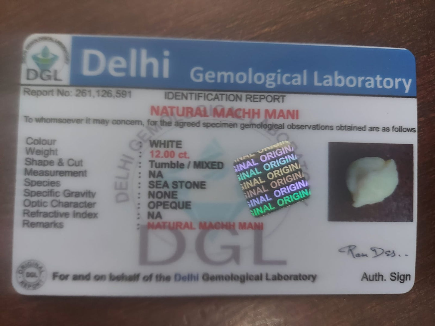 Machmani Stone | 12 Carat | Certificate