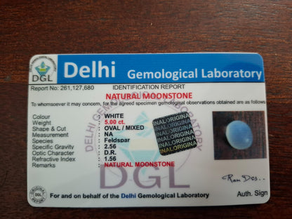 Moonstone | Chandramani stone | 5 Carat | Certificate