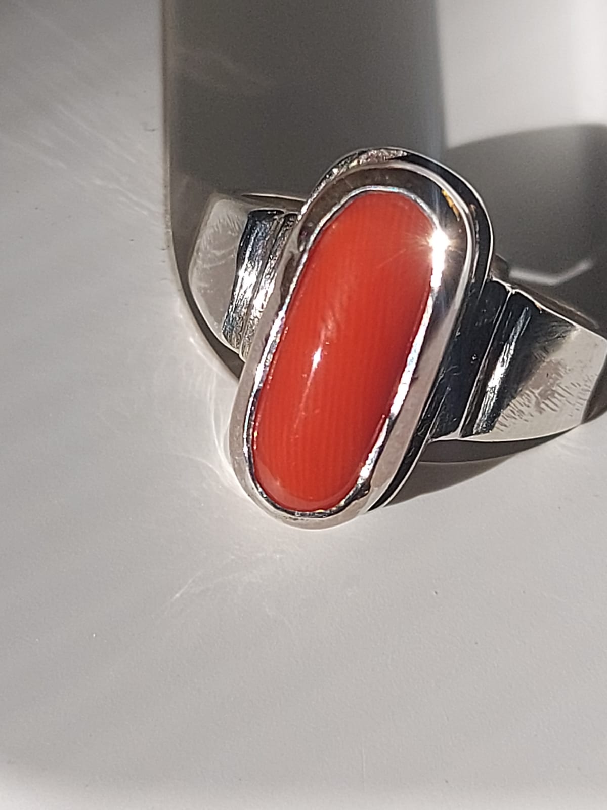 Red Coral Stone Ring With Certificate Gemstone ring – Vedic