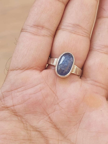 Kumbh Rashi Ring Ceylon Blue Sapphire With Certificate – Vedic Crystals