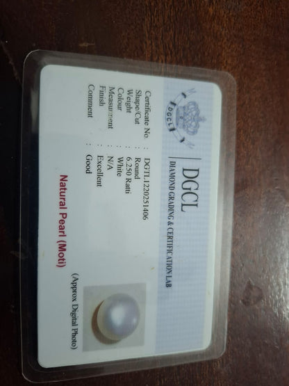 Pearl Certificate - 6.25 Ratti