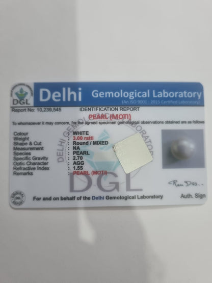 Pearl Certificate | 3 Ratti