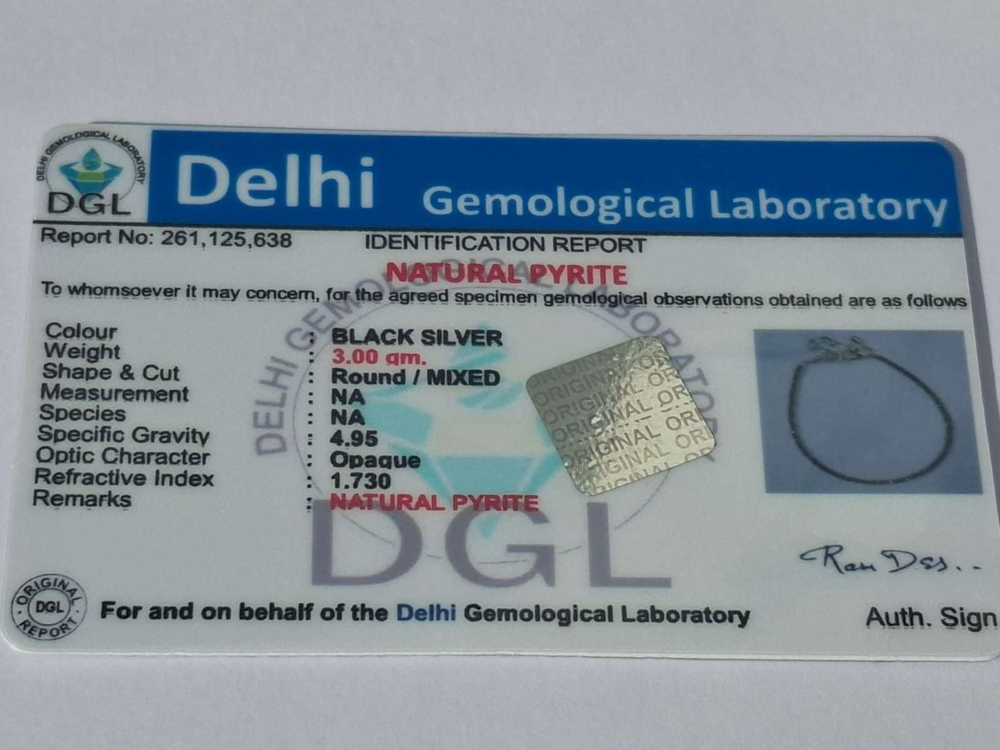 Pyrite Anklet | Pyrite Payal | Lab Certificate