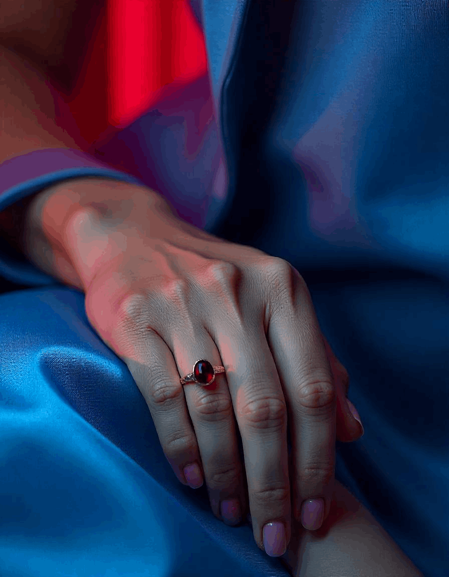 Red garnet ring