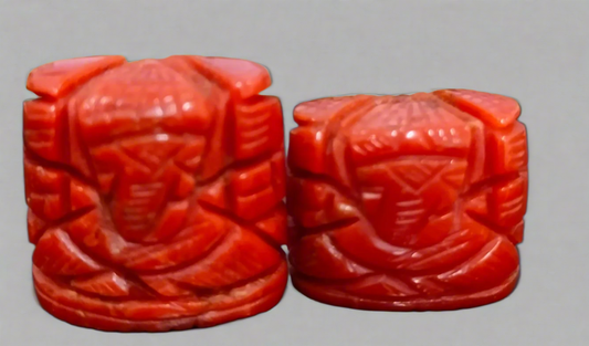  Red Coral Ganesha | Ganesha Moonga | Ganesh Povale 