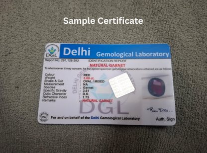 Red Garnet Certificate