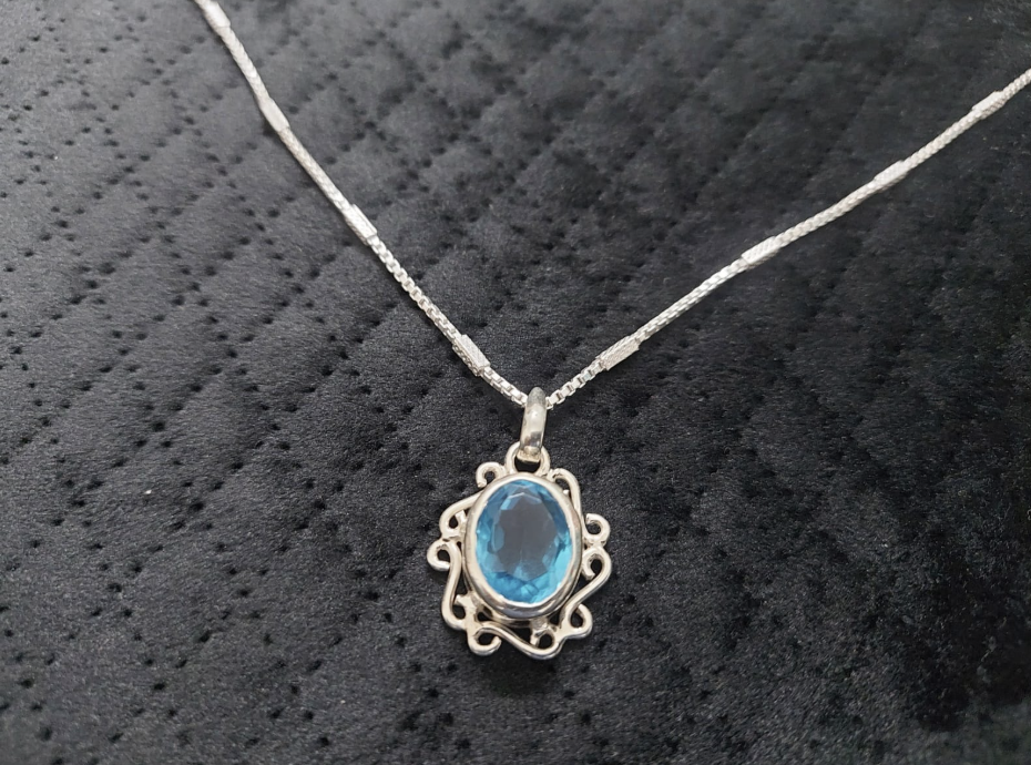 Blue Zircon Pendant | With Certificate