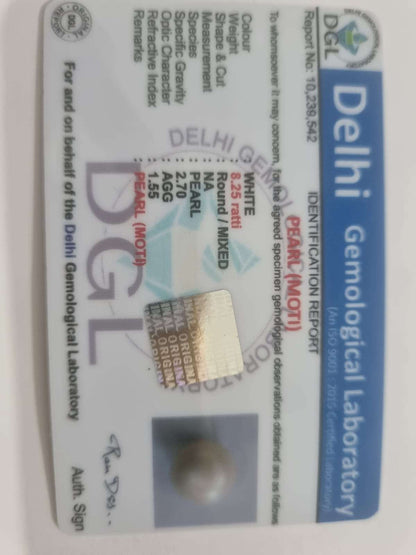 South Sea Pearl | Pearl Stone | 8.25 ratti | Certificate