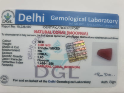 Triangle Moonga Certificate | 8 ratti