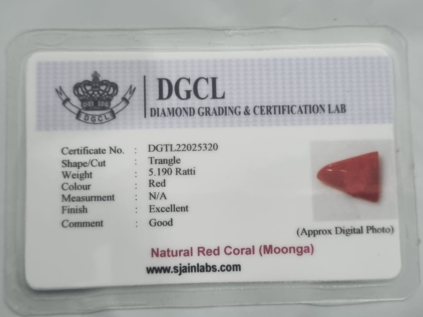 Triangle certificate | 5.19 ratti