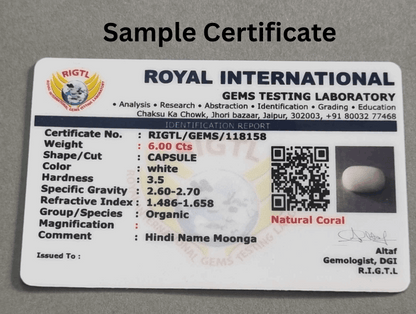 White Coral Certificate | Sample
