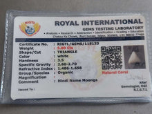 White Coral Certificate | Triangle | 5 carat
