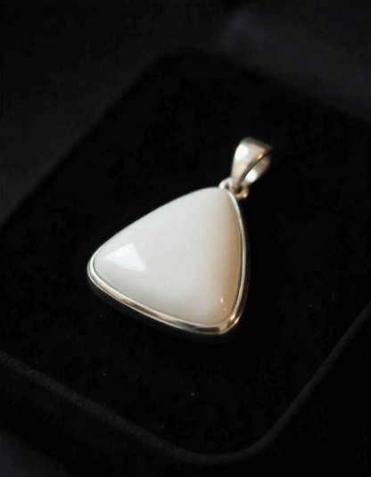 White Coral Pendant | Safed Moonga Pendant | Triangle 