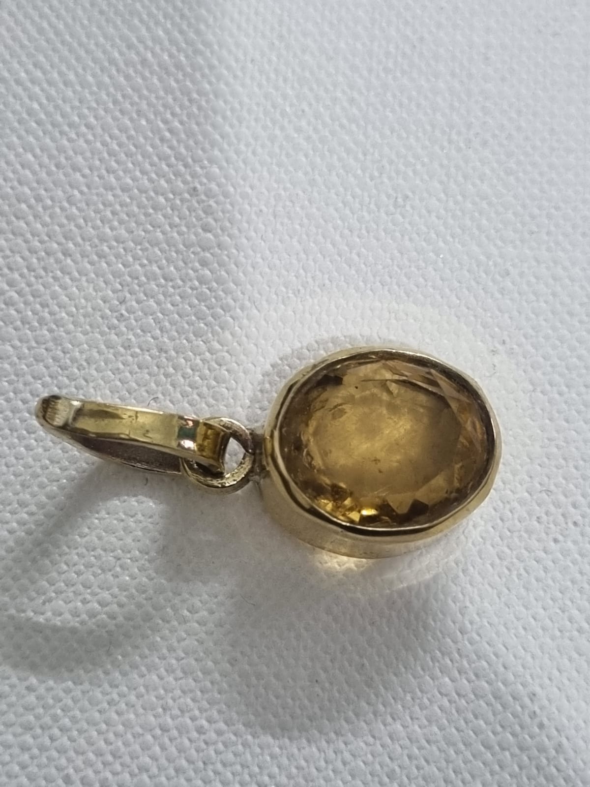 Yellow Topaz pendant in panchdhatu