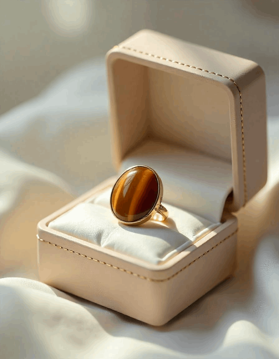 Tiger eye stone ring – Vedic Crystals - Main Image