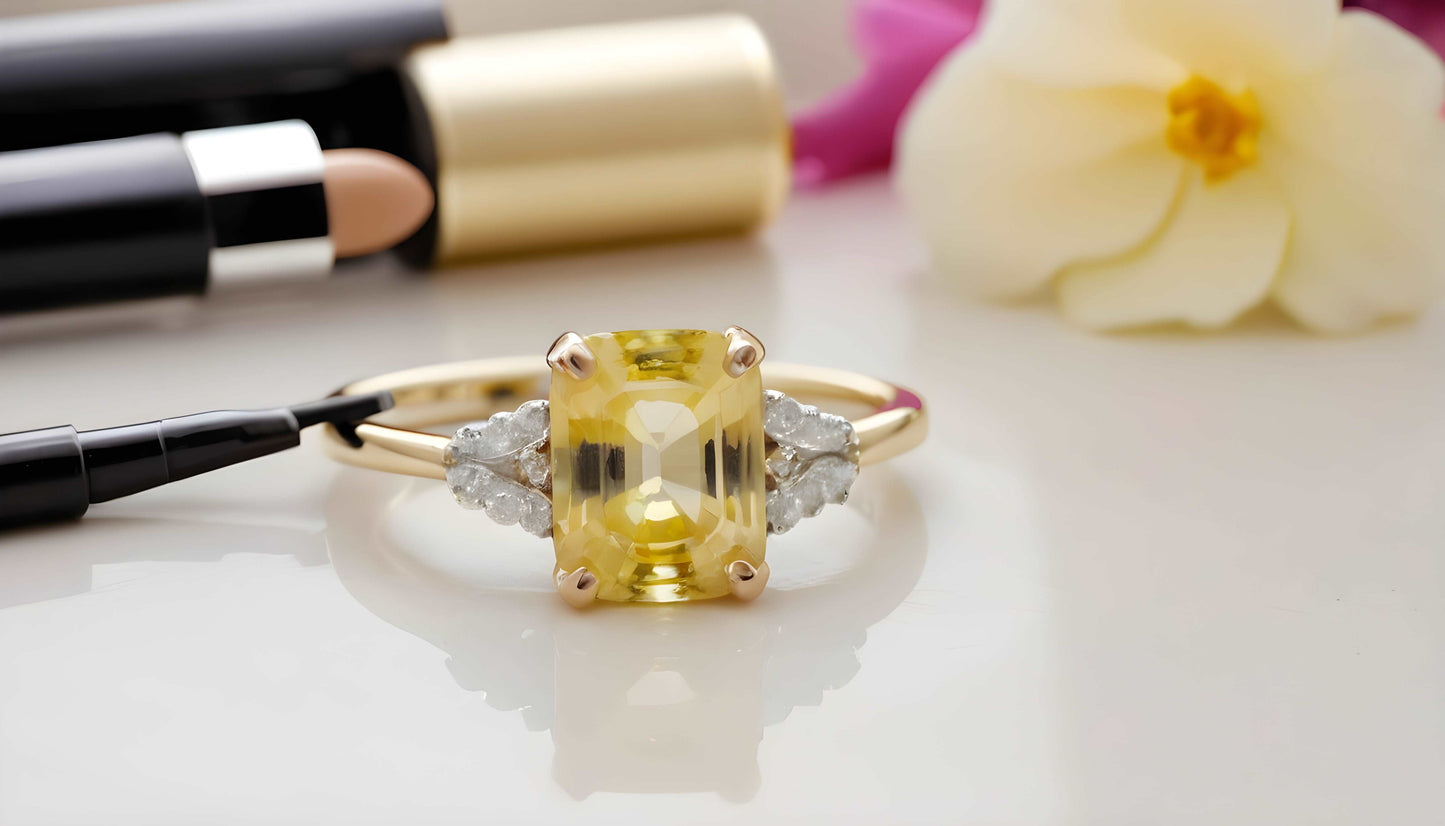 Vedic Crystals Super Premium Yellow Sapphire (pukhraj) ratti best price image 2