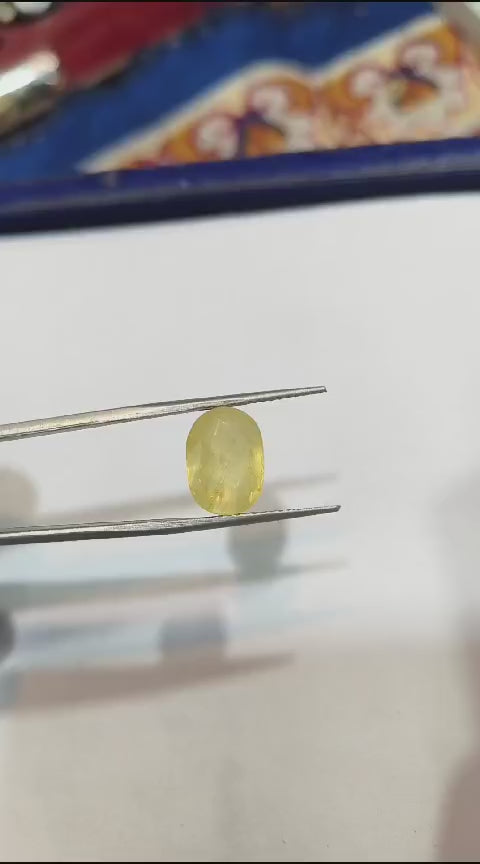 Yellow Sapphire Stone | Pukhraj stone | 9.15 ratti | Ceylon (Sri Lankan)